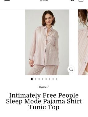 Free People Lavender Stripe Button-Front Pajama Set. Top and bottom included!